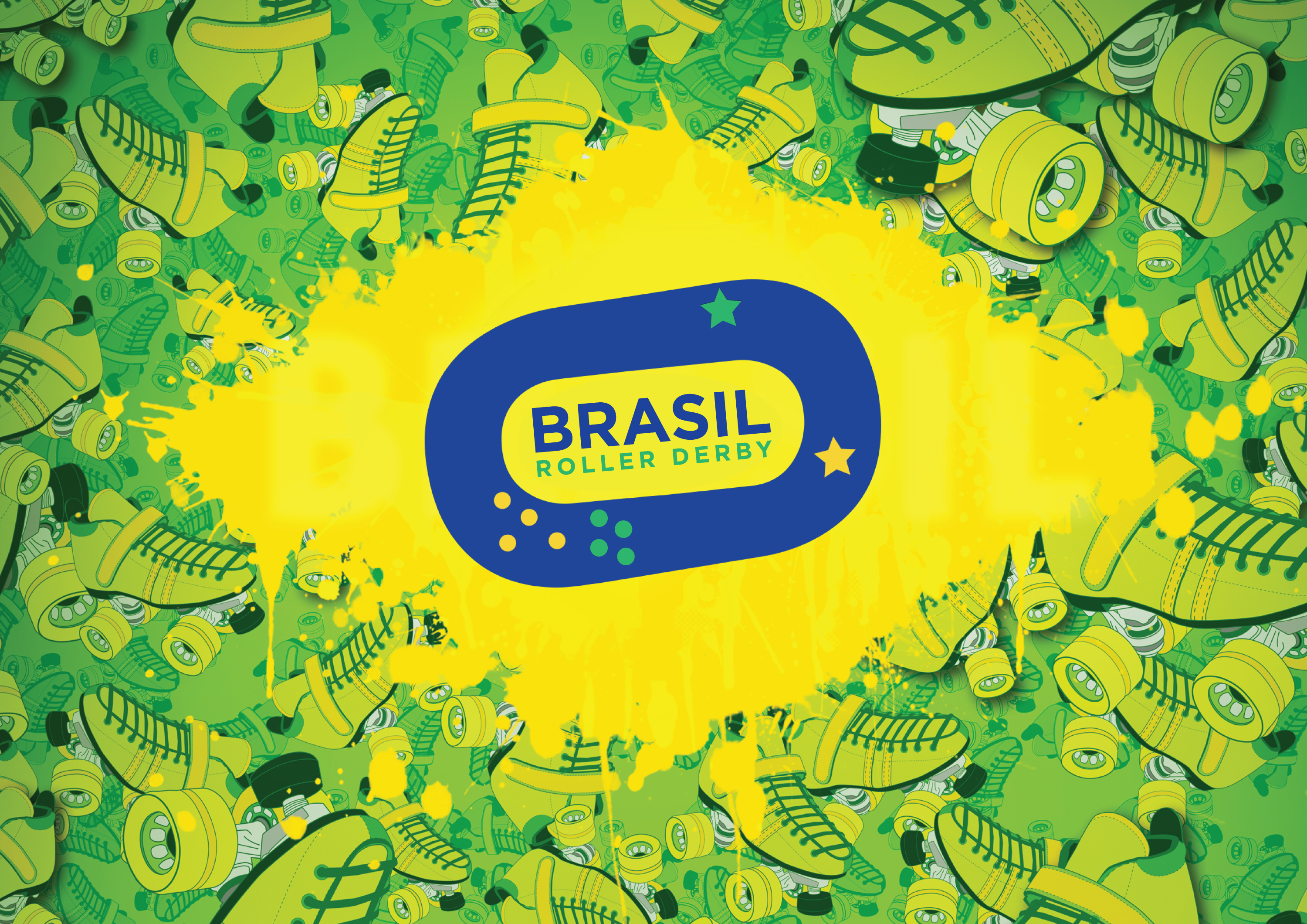 brasil roller derby illustration