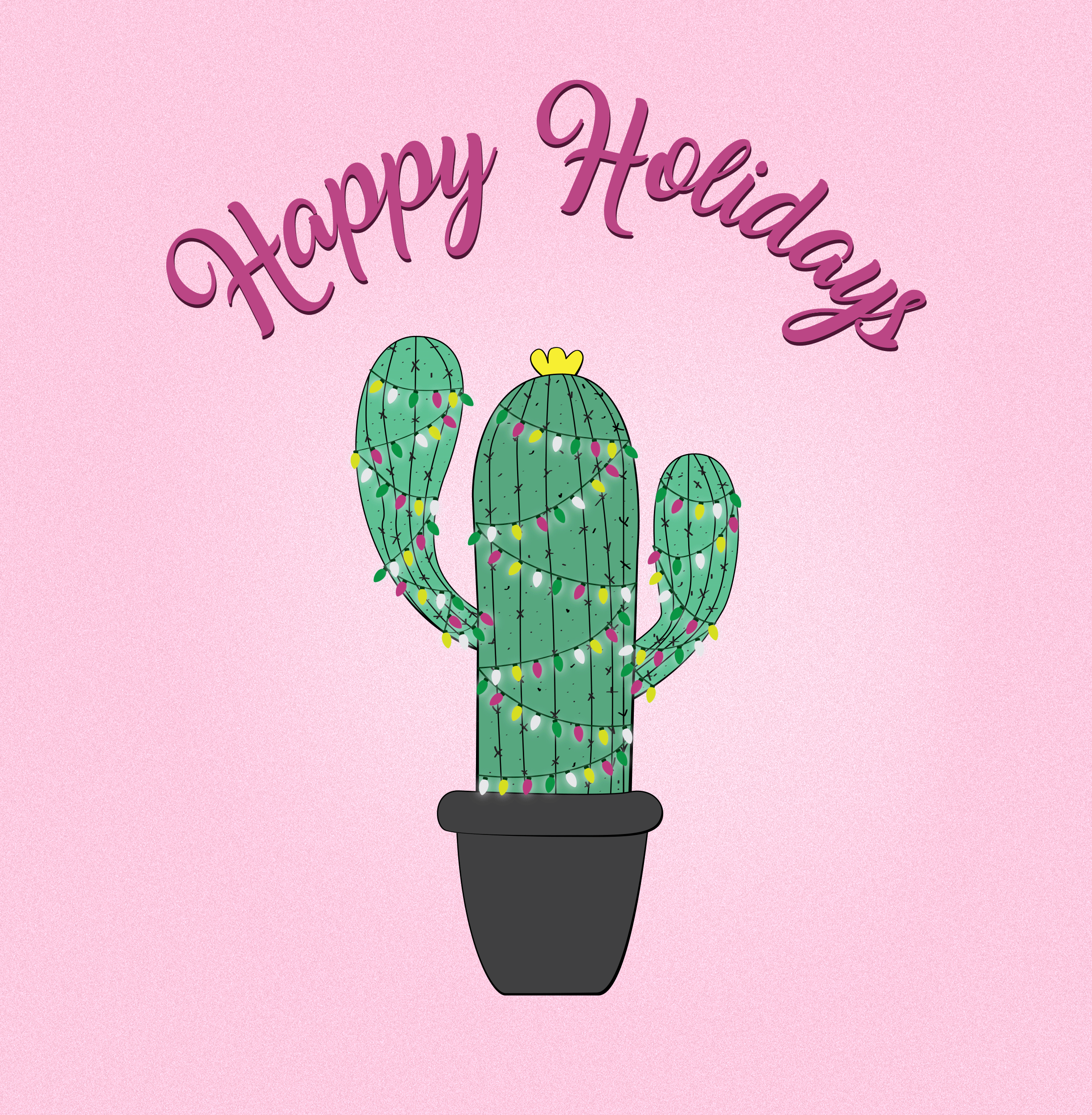 happy holidays cactus